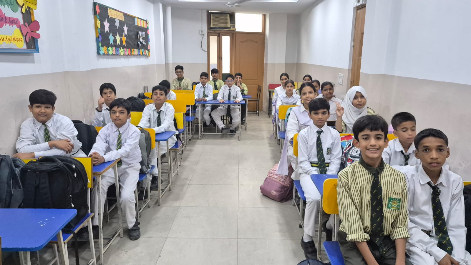 Students engaged in a classroom lesson